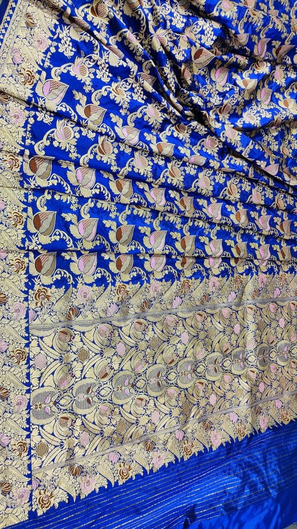 Blue Katan Silk Saree - Image 2