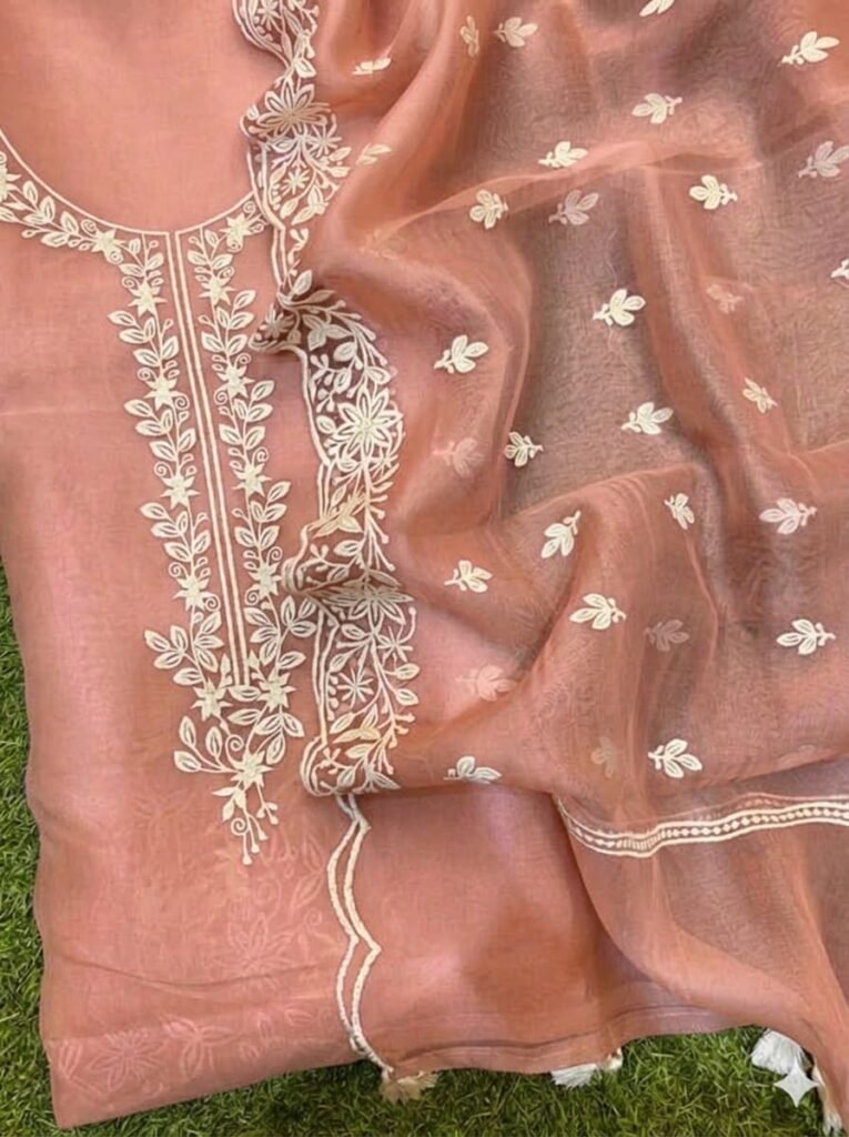 Organza silk embroidery Suits